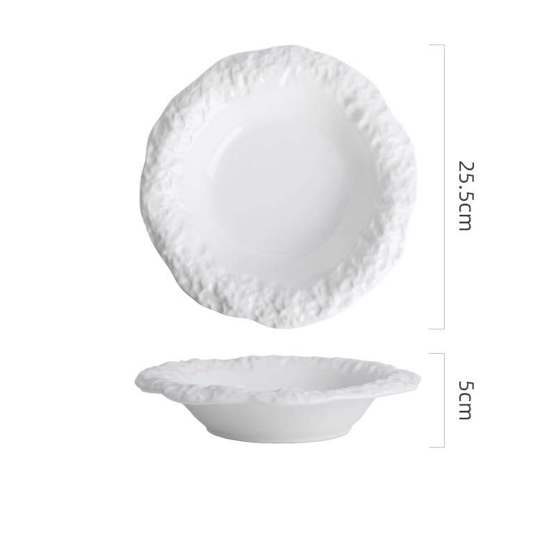 Talerze obiadowe Talerz ze wzorem skalnym, ceramiczny talerz do domu, talerz do zupy, zastawa stołowa hotelowa serwis stołowy (L)