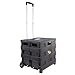 dbest products Quik Cart Two-Wheeled Collapsible Handcart with Black Lid Rolling Utility Cart with seat heavy duty lightweight
