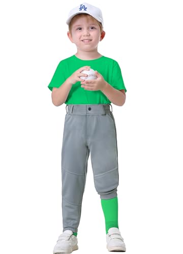 2T-7Years Toddler Baseball Pants - Youth Kids Tee Ball Pants with Belt Loops Little Grils Softball Knicker Pants UPF50+