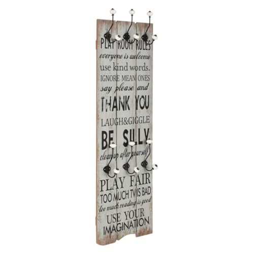 Snsowed Perchero de pared THANK YOU con 6 ganchos 120x40 cm, Percheros Pared, Ganchos Para Colgar, Gancho Perchero, Perchero Puerta - SPU:245850