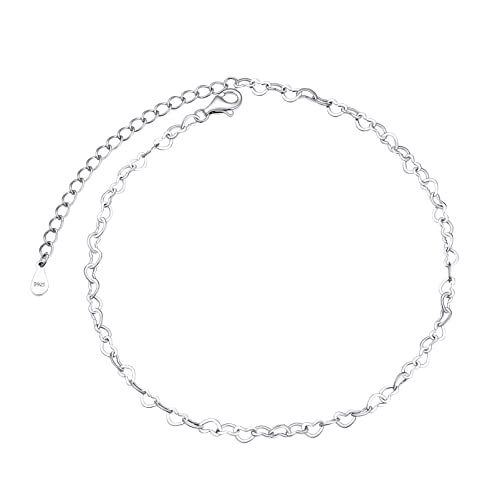 PROSILVER Tobillera Pulsera Plata de Ley para Mujeres Chicas, Dis...