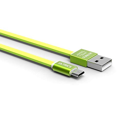 ULTRICS Cable Micro USB 1 Metro, Plano Cable Android USB de Datos de Carga Rápida Compatible con Samsung Galaxy S6/ S7 Edge, Nexus, LG, Nokia Smartphones, PS4, Xbox y Más - Verde