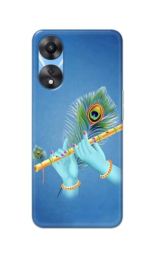 Image of PRINTFIDAA Printed Hard Back Cover Case for Oppo A78 5G Back Cover (Flute in Krishna Hands) -112