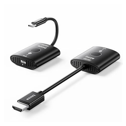 Image of Biaze Wireless HDMI Transmitter and Receiver,No WiFi Connection Required.TX is USB C.No Driver Installation Required,2.4/5.8GH for 1080P Wirelessly Video from Laptop,Camera,PC to Monitor/TV/Phone