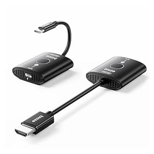 Wireless HDMI Transmitter and Receiver,No WiFi Connection Required.TX is USB C.No Driver Installation Required,2.4/5.8GH for 1080P Wirelessly Video from Laptop,Camera,PC to Monitor/TV/Phone