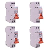4 Pezzi Interruttore Magnetotermico 13A C13, 1P+N 6kA Curva C, Slim Solo 1 Modulo DIN 220V AC, Certificato IEC60898-1, Serie PN8H