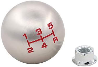 XtremeAmazing Aluminum Round Ball 5 Speed Manual Gear Stick Shift Shifter Lever Knob M10 x 1.5 Thread Screw Adapter Nuts for FD2 Type-R