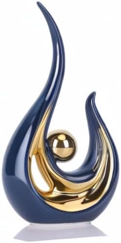 Miniatura 8 de LCCCK Estatuas abstractas de oro azul para decoración del hogar, acento moderno de escultura de cerámica, estatuas decorativas para sala de estar,