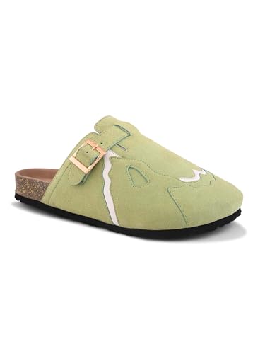 Image of Big Fox Men's Cork Footbed Clogs with Adjustable Buckle | Closed-Toe Comfort Sandals | Slip-On Casual Wear