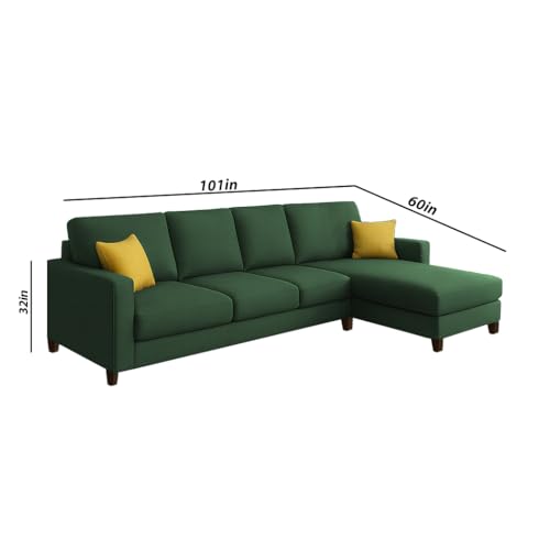 Image of Casaliving Rolando 6 Seater L Shape Sofa Set for Living Room Left Side (Green, 6 Seater - RHS) Sofa Set