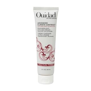 Ouidad Advanced Climate Control Styling Cream, 2 fl oz, Featherlight Curl Cream for Curly Hair, Shiny, Hydrated & Frizz-Free Curls, Sulfates, Parabens & Cruelty-Free Curly Hair Products