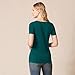 Amazon Essentials Women's Regular-Fit Short-Sleeve T-Shirt (Crewneck and V-Neck Options), Pack of 2, Dark Green/Powder Blue, X-Large