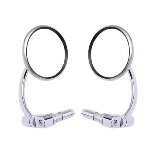Rétroviseurs d'extrémité de barre moto ronds en aluminium pour guidon 22mm
