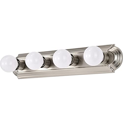 Image of Nuvo 60 /301, 4-Light Vanity Light, Brushed Nickel, 24-Inch, Bathroom Light