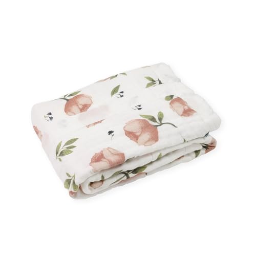 Image of Little Unicorn 100% Certified Organic Newborn Receiving Quilt | Ultra- Soft, Multi-Layered Muslin Fabric | Gift for Newborns & on-The-go (Watercolor Floret 2)