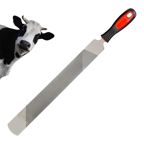 HUANR 8' de Doble Cara Lima de Herradura, Acero al Carbono Escofina para Cascos de Caballos, 200 mm con Mango Escofina para Pezuñas, para Herradores, Cuidado de Cascos de Caballos, Ovejas y Ganado