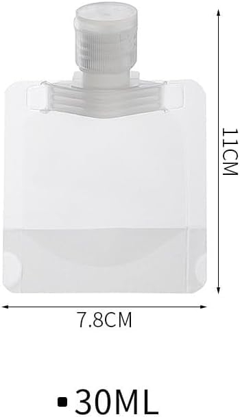 10Pcs Transparent Portable Fluid Packing Bags,New Travel Size Refillable Empty Squeeze Pouch, Premium Clear Travel Pouches for Toiletry, Lotion Shampoo Shower Gel Squeezable Bags (30ml),Bag and Cases2