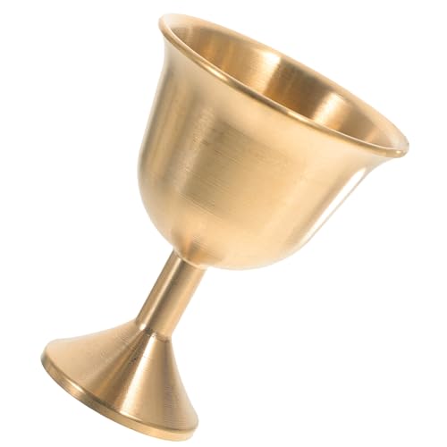 DECOMELODY 製ゴブレット 仏壇用奉納杯 中型 属製酒杯 優雅な装飾と耐久性 家や寺院の祈祷用酒器