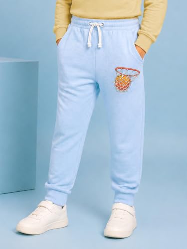 Image of KiddoPanti Boys Solid Fleece Track Pants | Cotton Poly Fleece Fabric | Ankle Length Bottom Rib | 2 Front Patch Pocket | Elastic Waist & Drawcord | Jogger Track Pants for Boys
