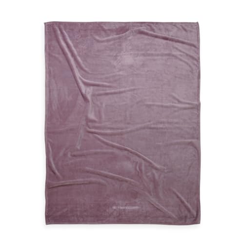 TOM TAILOR Wellsoft Decke, 150x200 cm, 100prozent Polyester/ Wellsoft, gesäumt mit Logostickerei, WELLSOFT BLANKET Lila (Cozy Mauve)