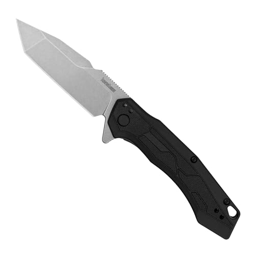 Image of Kershaw Analyst Pocket Knife, Black, 3.25 Inch Stainless Steel Tanto Plain Edge Blade, EDC with Assisted Opening, 4-Position Clip Carry, Everyday Carry Pocket Knife for Men and Women