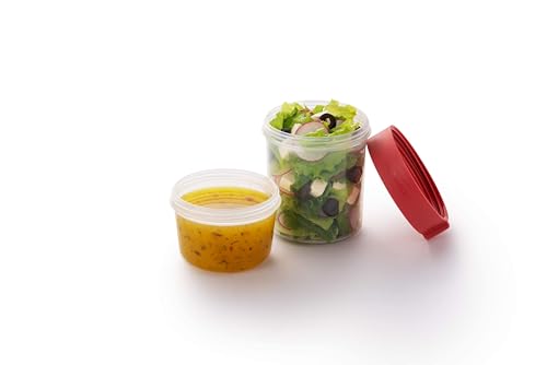 Foto von Lock & Lock Two-Way Müsli-to-go-Becher aus Kunststoff – Kleine Lunchbox mit Schraubdeckel und Zwei Behältern – 560 ml & 310 ml