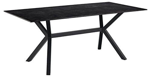 AC Design Furniture Lajla - Mesa de Comedor (cerámica, 74 x 180 x 90 cm), Color Negro