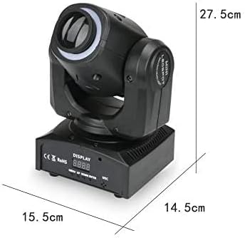 Diagram showing the dimensions of the JCYWFLODY 60W LED Moving Head Light, with measurements in centimeters.