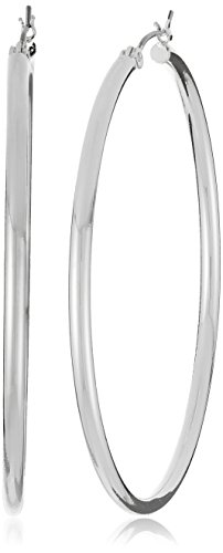 Image of Nine West Women's Hoop Earrings, Classic Fashion Jewelry Accessories for Everyday Wear, Lightweight Statement Earrings for Casual, Office, and Evening Looks