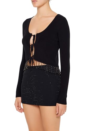 Forever 21 Women's Beaded Fringe Cardigan Sweater4