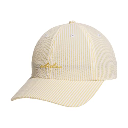 adidas Womens Saturday Hat Relaxed Fit Strapback Baseball Cap Semi Ice Tangerine Orange/Semi Spark Orange/Seersucker OSFA
