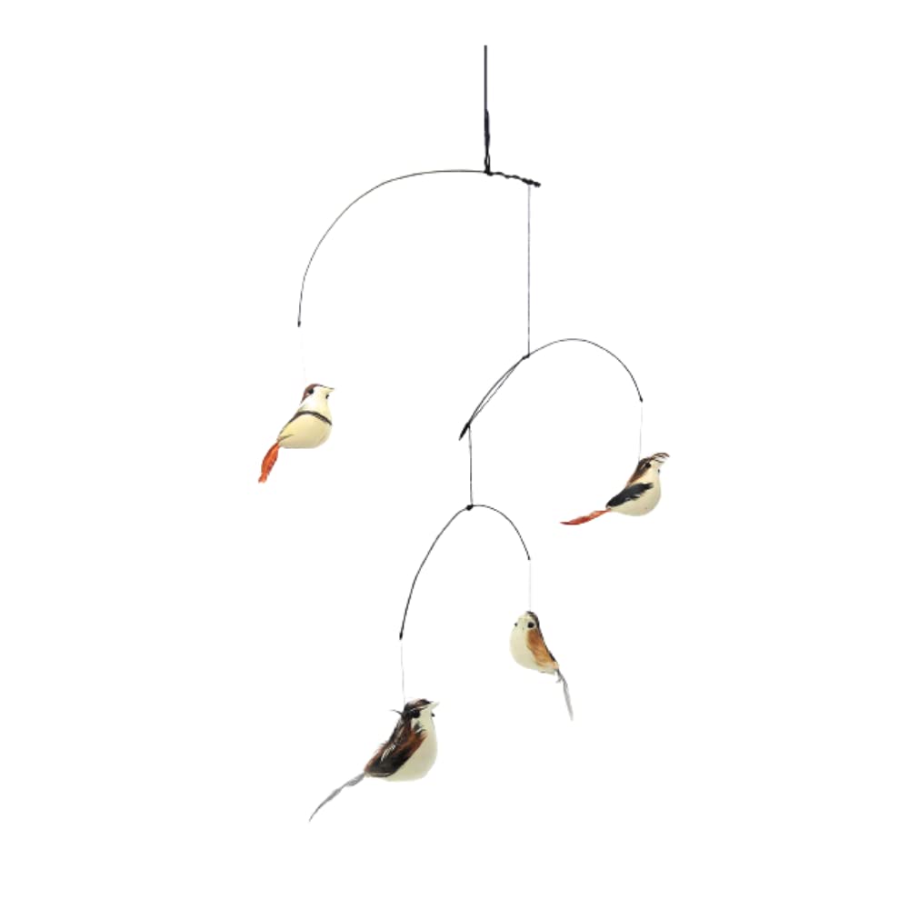 SHINDE EXPORTS Decorative Artificial Birds Nest Hanging Made of Natural Grass Best for Balcony Home Decor and Gifting (Hanging Sparrow)