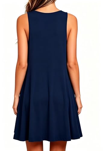 Image of Roshop Womens Juneteenth Flag Sleeveless Dress 4th of July Patriotic Swing Sundress with Pockets