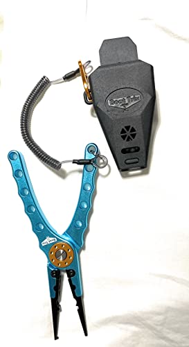 Fishing Pliers And Holster Case With Lanyard, Corrosion Resistant, Hook Remover, Crimper, Aircraft Aluminum, 8 Inch Needle Nose, Stainless Steel Line Cutter, Braid Cutter, Blue, Boat Trix Branded #TOP3
