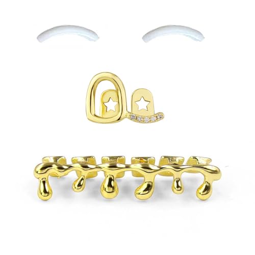 SSyang Hip Hop Teeth Grills for Mouth Braces Decoration, with 2 Silicone Moulds