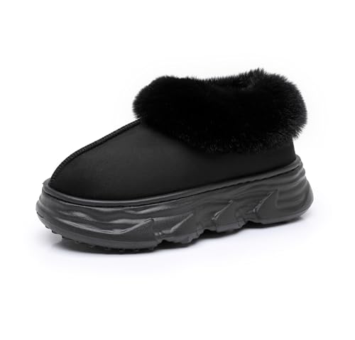 Image of Crazy Lady Womens Winter Slippers Platform Fuzzy Outdoor Indoor Shoes Mini Boots