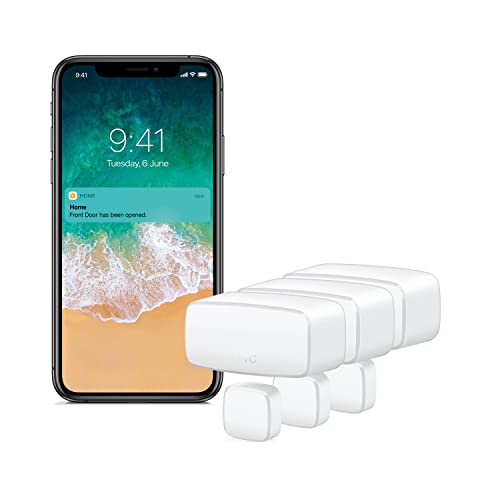 Eve Door & Window, Lot de 3 - Capteur de Contact Intelligent pour Portes et Fenêtres, Notifications (Ouverte/Fermée), Contrôle Automatique d’accessoires & Scénarios, BLE/Thread, Homekit