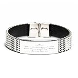 Inspirational Stainless Steel Bracelet, Grandma No Matter Where we gom I'll Always be There for You, for Grandma Engraved Message Stainless Steel Birthday Jewelry