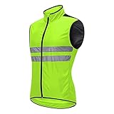 IQOAIJ Chaleco Cortavientos Ciclismo Hombre Mujer Chaleco Bici Reflectante Impermeable Chaleco Bicicleta Transpirable Chaleco Mangas Chaqueta Sin Mangas Cortavientos,XL