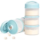 Termichy Stackable Formula Dispenser Portable Milk Powder Container, 2 Pack, Light Blue