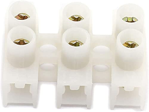 Image of 3 Way Quick Push Type Lock Electric Wire Connectors & Terminal Strip Screw Barrier Block, 3 Position, Insulated Electrical Wire Connector, 25 Pcs Pack of 50 (White)