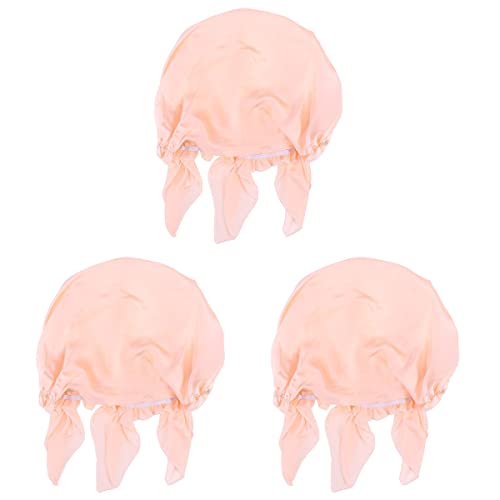 Bonnet de nuit soie rose poudré pour un réveil sans cheveux cassés