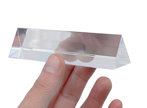EISCO Equilateral Prism, 4\" (100mm) Length, 1\" (25mm) Faces - Triangular - Polished Acrylic - Excellent for Physics, Light Refraction & Wavelength Experiments, Photography
