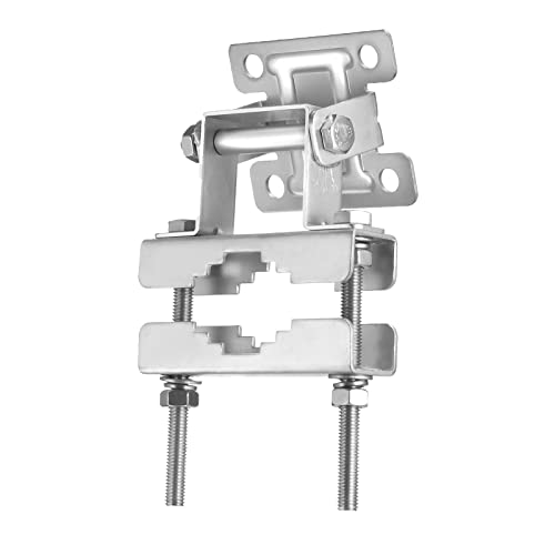 Bingfu Support Mural Antenne Fixation Pince à Mât Antenne Réglage de l'angle Antirouille Accessoires Matériels pour Extérieur Maison Support de Poteau d'antenne Kits de Montage