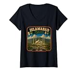 Mujer Islamabad Pakistán Casa de Vacaciones Islamabad Viaje Familiar Camiseta Cuello V