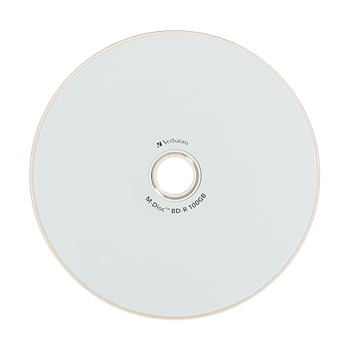 Image of Verbatim M DISC BDXL 100GB 4X White Inkjet Hub Printable - 25pk Spindle (98915)