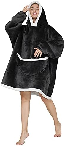 Shamdon Home Collection Oversized Blanket Hoodie,Wearable Blanket Sweatshirt for Women and Men, Sherpa FLeece Giant Hooded Pullover with Pocket