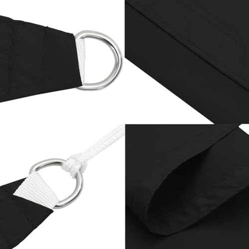 Voile d'ombrage triangulaire noir pour bloquer la chaleur et abriter la terrasse contre la pluie