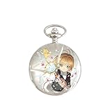 XINGYUNSHI カードキャプターさくら 木之本桜 懐中時計 ネックレス アクセサリー 人気 アニメ キャラクター コスプレ道具 周辺 萌えグッズ 日常用 男女兼用 (A)