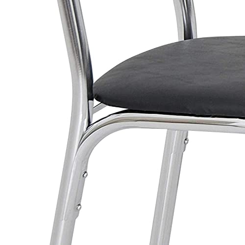 Conjunto de Mesa Tampo em Vidro com 4 Cadeiras Cris Ciplafe Preto/cromado
